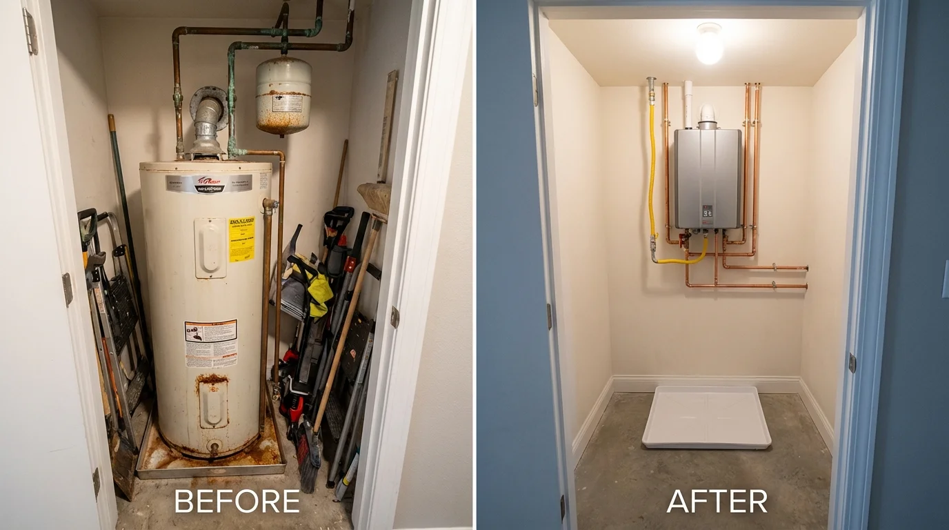 Tank water heater versus wall-mounted tankless unit comparison for Fairview, UT homeowners